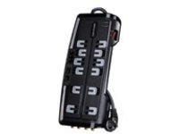 3150 J, 125 V, NEMA 515P 45 degree offset plug, 12 NEMA 515R, 8 ft cord, Limited lifetime warranty