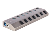 StarTech.com 7-Port Self-Powered USB-C Hub with Individual On/Off Switches, USB 3.0 5Gbps Expansion Hub w/Power Supply, Desktop/Laptop USB-C to USB-A Hub, 7x BC 1.2 (1.5A), USB Type C Hub