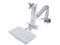 Startech Sit-Stand Monitor Arm with Keyboard Tray, Desk Mount Adjustable Sit-Stand Workstation Arm for Single 27" VESA Mount Display, Ergonomic Articulating Standing Desk Converter