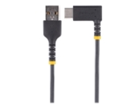 StarTech.com 6in (15cm) USB A to C Charging Cable Right Angle, Heavy Duty Fast Charge USB-C Cable, USB 2.0 A to Type-C, Durable and Rugged Aramid Fiber, 3A, S20/iPad/Pixel