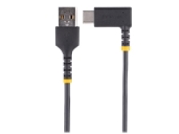 StarTech.com 6ft (2m) USB A to C Charging Cable Right Angle, Heavy Duty Fast Charge USB-C Cable, USB 2.0 A to Type-C, Durable and Rugged Aramid Fiber, 3A, S20/iPad/Pixel