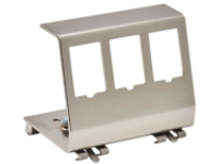 Tripp Lite 3-Port Metal DIN-Rail Mounting Module for Snap-In Keystone Jacks and Couplers, Silver, TAA