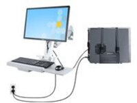 StarTech.com Wall Mount Workstation, Full Motion Sit Stand Desk w/ Height Adjustable VESA Monitor Arm &amp; Keyboard Tray, Ergonomic Wall Mounted Computer Workstation, Single 27&quot;/32&quot; Display