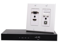C2G HDMI HDBaseT + VGA, 3.5mm, and USB-B to A over Cat Extender Wall Plate Transmitter to Box Receiver