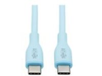 Tripp Lite Safe-IT USB-C Antibacterial Cable, USB 2.0, Ultra Flexible (M/M), Light Blue, 6 ft. (1.83 m)
