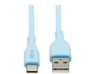 Tripp Lite Safe-IT USB-A to USB-C Antibacterial Cable, USB 2.0, Ultra Flexible (M/M), Light Blue, 6 ft. (1.8 m)