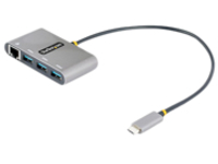 StarTech.com 3-Port USB-C Hub with Ethernet, 3x USB-A Ports, Gigabit Ethernet, USB 3.0 5Gbps, Bus-Powered, USB Type-C Hub w/ GbE and 1ft/30cm Long Cable, Portable USB-C to USB-A Laptop Hub