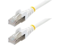 StarTech.com 2ft LSZH CAT6a Ethernet Cable, White, 10 Gigabit Snagless RJ45 100W PoE Patch Cord, CAT 6A 10GbE 27AWG S/FTP Network Cable w/Strain Relief, Fluke Tested/ETL