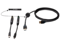 C2G 15ft (4.5m) 4K HDMI Premium Cable and Dongle Adapter Ring with Color Coded Mini DisplayPort and USB-C