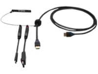 C2G 6ft (1.8m) 4K HDMI Premium Cable and Dongle Adapter Ring with Color Coded DisplayPort and USB-C