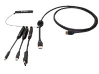 C2G 6ft (1.8m) 4K HDMI Premium Cable and Dongle Adapter Ring with Color Coded Mini DisplayPort, DisplayPort, and USB-C