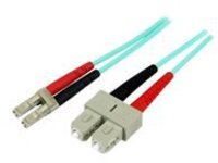 StarTech.com 10m Fiber Optic Cable - 10 Gb Aqua - Multimode Duplex 50/125 - LSZH - LC/SC - OM3 - LC to SC Fiber Patch C…