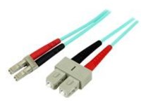 StarTech.com 2m Fiber Optic Cable - 10 Gb Aqua - Multimode Duplex 50/125 - LSZH - LC/SC - OM3 - LC to SC Fiber Patch Ca…