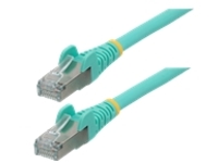 StarTech.com 8ft LSZH CAT6a Ethernet Cable, Aqua, 10 Gigabit Snagless RJ45 100W PoE Patch Cord, CAT 6A 10GbE 27AWG S/FTP Network Cable w/Strain Relief, Fluke Tested/ETL