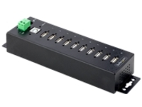 StarTech.com 10-Port Industrial USB 2.0 Hub, Rugged USB Hub w/15kV Air/8kV Contact ESD Level 4 Protection, DIN/Wall/Desk Mountable USB-A Hub, Multiport USB Hub with Locking Ports