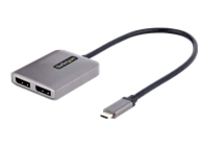 StarTech.com 2-Port USB-C MST Hub, USB Type-C to 2x DisplayPort Multi-Monitor Adapter for Laptop, Dual-DP up to 4K 60Hz w/ DP 1.4 Alt Mode &amp; DSC, HDR, 1ft (30cm) Cable, USB Bus-Powered