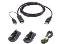 6FT DUAL DISPLAY USB & HDMI TODP UNIVERSAL SECURE KVM CABLE