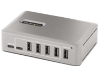 StarTech.com 10-Port USB-C Hub, 8x USB-A &#x2B; 2x USB-C, Self-Powered w/ 65W Power Supply, USB 3.1 10Gbps Hub w/ BC1.2 Charging, Desktop/Laptop USB Hub with 3ft Locking USB-IF Certified Cable