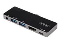 StarTech.com USB C Multiport Adapter, USB-C Mini Dock, USB-C to 4K 60Hz HDMI 2.0, With 100W Power Delivery Pass-Through Charging, 3-Port USB 3.0 Hub, Audio, USB Type-C Multiport Adapter