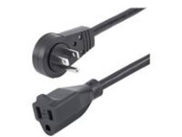 StarTech 3ft Power Extension Cord, Rotating Flat Plug Extension Cord, NEMA 5-15P to NEMA 5-15R Cable, 16 AWG, 125V/13A