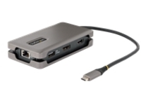 StarTech.com USB-C Multiport Adapter, 4K 60Hz HDMI/DP Video, 3-Port USB Hub, 100W Power Delivery Pass-Through, GbE, USB Type-C Travel Dock w/ Charging, 1ft/30cm Wrap-Around Cable