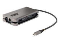 StarTech.com USB-C Multiport Adapter, HDMI/VGA, 4K 60Hz Video, 3-Port USB Hub, 100W Power Delivery Pass-Through, GbE, USB Type-C Travel Dock w/ Charging, 1ft/30cm Wrap-Around Cable