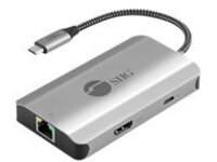 SIIG USB-C to HDMI with LAN Hub & PD Charging Adapter, HDMI 4K@30Hz, 2x USB-A 5Gbps,GbE