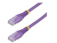 StarTech.com 25ft CAT6 Ethernet Cable, 10 Gigabit Molded RJ45 650MHz 100W PoE Patch Cord, CAT 6 10GbE UTP Network Cable with Strain Relief, Purple, Fluke Tested/Wiring is UL Certified/TIA