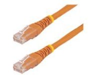 StarTech.com 25ft CAT6 Ethernet Cable, 10 Gigabit Molded RJ45 650MHz 100W PoE Patch Cord, CAT 6 10GbE UTP Network Cable with Strain Relief, Orange, Fluke Tested/Wiring is UL Certified/TIA