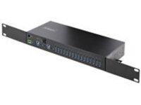 StarTech.com 16-Port Industrial USB 3.0 Hub 5Gbps, Metal, DIN/Surface/Rack Mountable, ESD Protection, Terminal Block Power, up to 120W Shared USB Charging, Dual-Host Hub/Switch (5G16AINDS-USB-A-HUB)