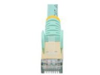 StarTech.com 12ft CAT6A Ethernet Cable, 10 Gigabit Shielded Snagless RJ45 100W PoE Patch Cord, CAT 6A 10GbE STP Network Cable w/Strain Relief, Aqua, Fluke Tested/UL Certified Wiring/TIA