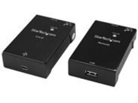 StarTech.com USB 2.0 Extender over Cat5e/Cat6 Cable (RJ45), Up to 165ft (50m), High Speed USB Port Extender Adapter Kit, Powered, USB over Ethernet Cable Extender, 480Mbps, Metal Housing