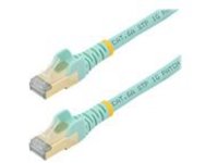 StarTech.com 35ft CAT6A Ethernet Cable, 10 Gigabit Shielded Snagless RJ45 100W PoE Patch Cord, CAT 6A 10GbE STP Network Cable w/Strain Relief, Aqua, Fluke Tested/UL Certified Wiring/TIA