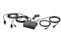 StarTech.com 2-Port Hybrid USB-C DisplayPort Cable KVM Switch, 4K 60Hz, Compact KVM with 6ft/1.8m USB-A/DisplayPort/Audio &amp; 4ft/1.2m USB-C Integrated Host Cables, Bus Powered