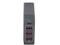 StarTech.com USB C Laptop Charger, 60W Power Delivery, 3x USB-A Fast Charge Ports, Universal Compact USB Type-C Desktop Charger/Power Adapter also for Phones/Tablets, USB IF/ETL Certified