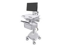 Ergotron StyleView Cart with LCD Pivot, LiFe Powered, 2 Tall Drawers