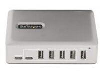 StarTech.com 7-Port USB-C Hub, 5x USB-A &#x2B; 2x USB-C, Self-Powered w/ 65W Power Supply, USB 3.1 10Gbps Hub w/ BC1.2 Charging, Desktop/Laptop USB Hub with 3ft Locking USB-IF Certified Cable