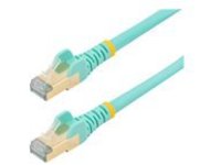 StarTech.com 30ft CAT6A Ethernet Cable, 10 Gigabit Shielded Snagless RJ45 100W PoE Patch Cord, CAT 6A 10GbE STP Network Cable w/Strain Relief, Aqua, Fluke Tested/UL Certified Wiring/TIA