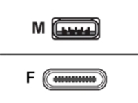 AddOn - USB cable - USB Type A (M) to USB-C (F)