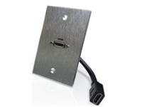 HDMI SINGLE GANG PASS THRU W/ PIGTAIL SINGLE GANG ALUMINUM WALLPL