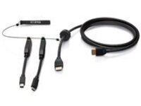 C2G 10ft (3m) 4K HDMI Premium Cable and Dongle Adapter Ring with Color Coded Mini DisplayPort and USB-C