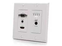C2G HDMI HDBaseT + VGA , 3.5mm, RS232, and IR over Cat Extender Dual Gang Wall Plate Transmitter