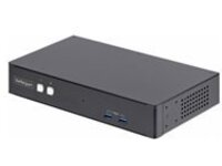 StarTech.com 2-Port Dual-Monitor DisplayPort KVM Switch, RS232 Serial Control, 4K 60Hz, 2x USB 5Gbps Hub Ports, 2x USB 2.0 HID Ports, Hotkey/Pushbutton Switching, TAA Compliant