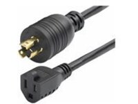 StarTech 1ft (30cm) Heavy Duty Power Cord, Twist-Lock NEMA L5-15P to NEMA 5-15R Black Adapter Cord, 15A 125V, 14AWG, Heavy Gauge Plug Converter Cable, AC Power Cable