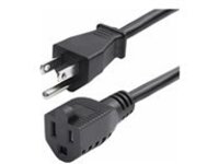 StarTech 10ft (3m) Power Extension Cord, NEMA 5-15P to NEMA 5-15R AC Power Cable, 10A 125V, 18AWG, Outlet Extension Power Cable, Black Extension Cord