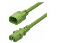 StarTech 6ft (1.8m) Heavy Duty PDU Power Cord, IEC 60320 C14 to C15, 15A 250V, 14AWG, Green PDU Power Cable, Heavy Gauge Power Cable