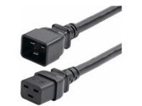 StarTech.com 2ft (60cm) Heavy Duty Extension Cord, IEC 60320 C19 to C20 Black Extension Cord, 20A 250V, 12AWG, Heavy Gauge Power Extension Cable, AC Power Cable