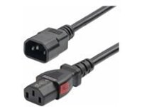 StarTech.com 4ft (1.2m) Power Extension Cord, PDU Style IEC 60320 C14 to Locking C13, PDU Power Cord, 10A 250V, 18AWG, Power Extension Cable