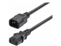 StarTech 1ft (0.3m) Power Extension Cord, IEC 60320 C14 to C13 PDU Power Cord, 10A 250V, 18AWG, Black Extension Cable, IEC 60320 C14 to C13 AC Power Cable for PDU/Power Supply