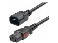 StarTech 10ft (3m) Power Extension Cord, PDU Style IEC 60320 C14 to Locking C13, PDU Power Cord, 10A 250V, 18AWG, Power Extension Cable